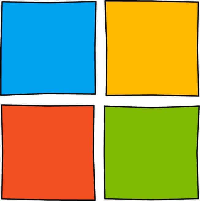 Microsoft logo getekend